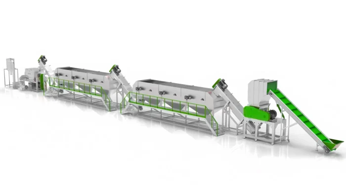 Système de machine de recyclage de plastique industriel