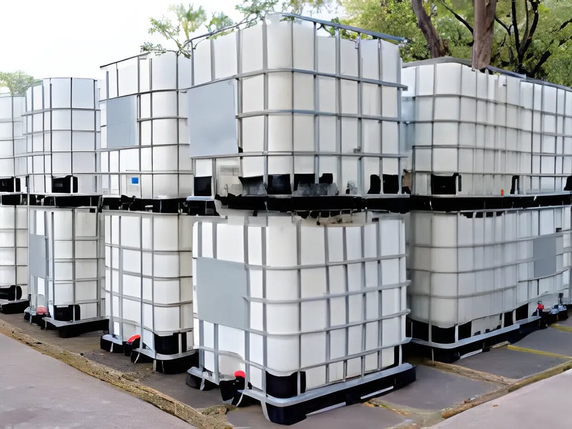 Oily and dirty HDPE buckets