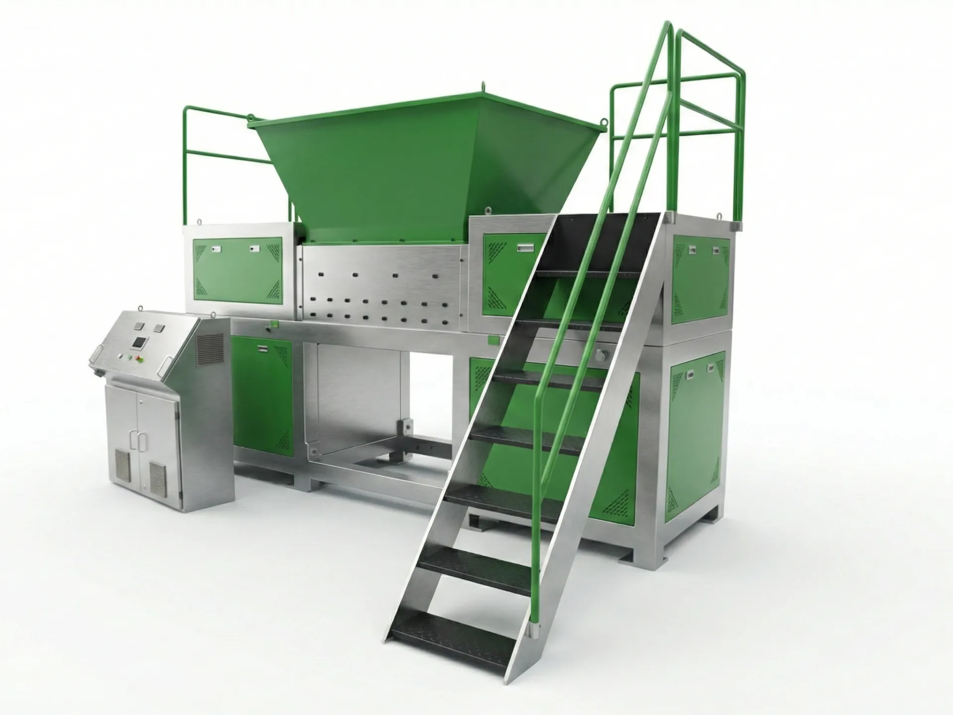 Twin shaft shredder rendering